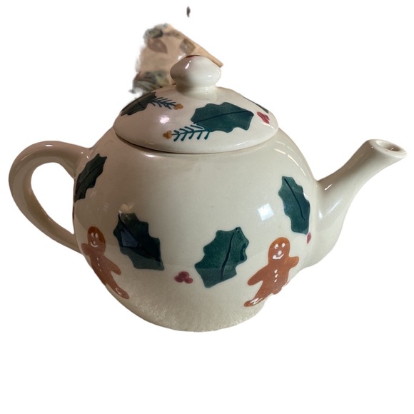 Vintage 1989 HARTSTONE POTTERY Christmas Gingerbread Man Teapot - Picture 2 of 9